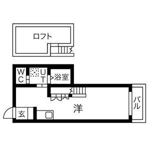 ESTUDIO 南脇(ワンルーム/1階)の間取り写真