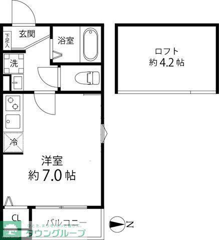 TS CUORE六町I(ワンルーム/3階)の間取り写真