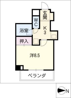 CREVIA GIFU(1K/6階)の間取り写真