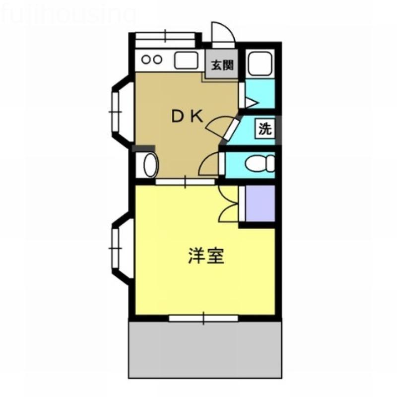 グリーンヒルガーデン(1DK/1階)の間取り写真