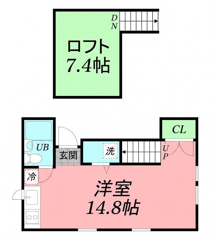 ストロベリーフィールズ(ワンルーム/2階)の間取り写真