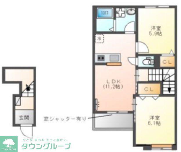 オーヴィラージュ(2LDK/2階)の間取り写真