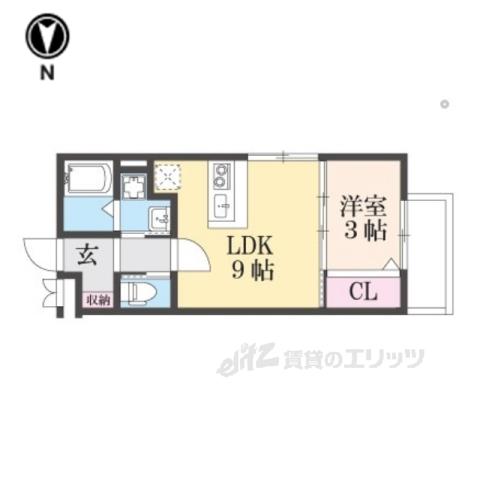 CHOU CHOU MAKINOSAKA(1LDK/1階)の間取り写真