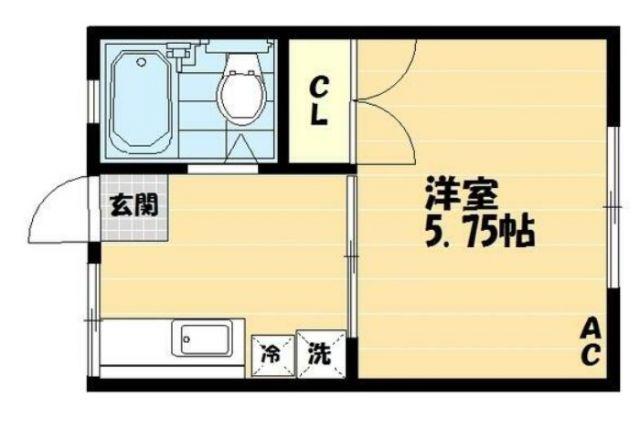 ハイツケイ(1K/2階)の間取り写真