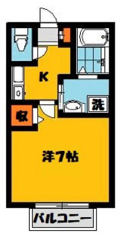 Aハイム(1K/2階)の間取り写真