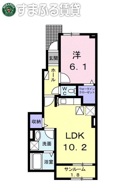 ネオ・ハーモニー・S III(1LDK/1階)の間取り写真