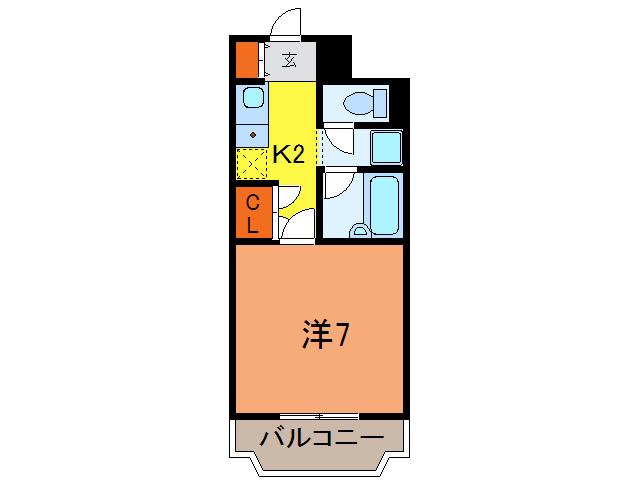 アッシュ宝塚(1K/3階)の間取り写真