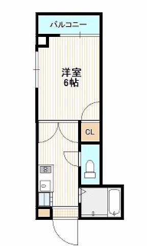 舟入ビル(1K/3階)の間取り写真