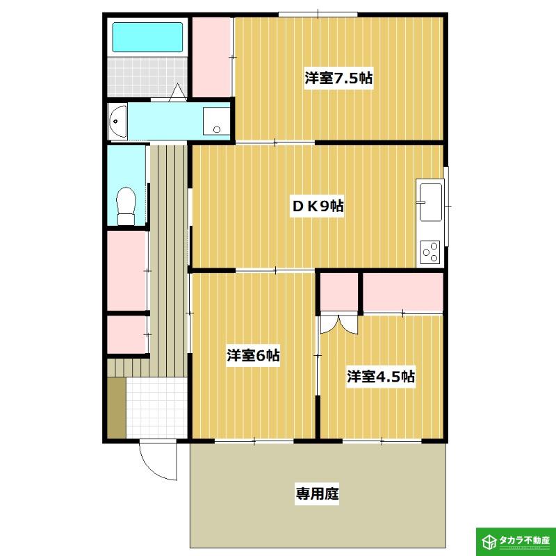 ひな菊ハイツ(3DK/1階)の間取り写真