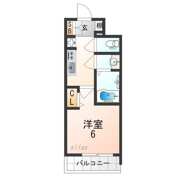 プレサンス塚本ベラビィ(1K/2階)の間取り写真