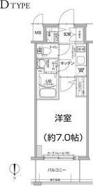 エスリード大阪上本町グリーズ(1K/2階)の間取り写真