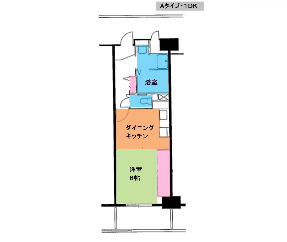 西鈴蘭台シティコート(1DK/10階)の間取り写真