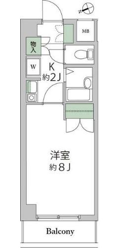 ドミンゴ(1K/4階)の間取り写真