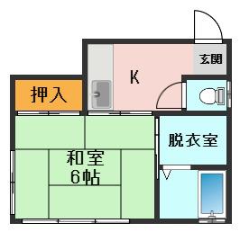 静文荘第一(1K/2階)の間取り写真
