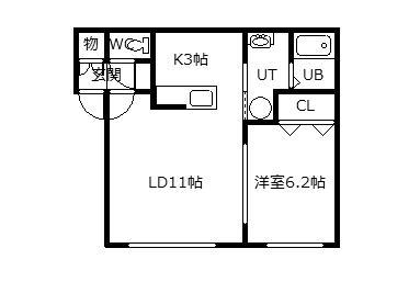 SEED VI(1LDK/2階)の間取り写真