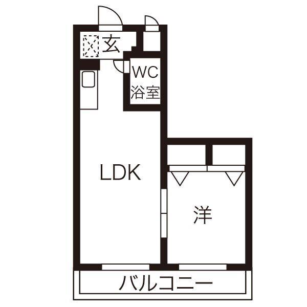 サンパレスN18(1LDK/3階)の間取り写真