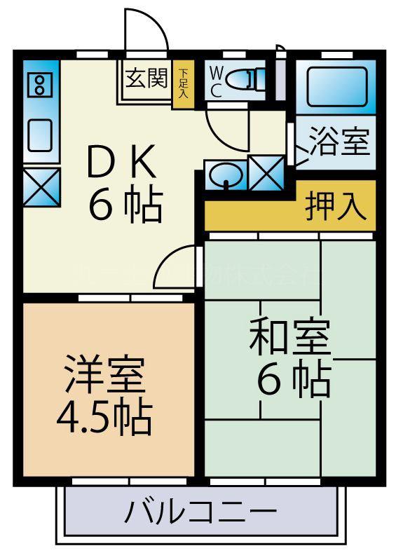 メゾンヒルズ(2DK/1階)の間取り写真