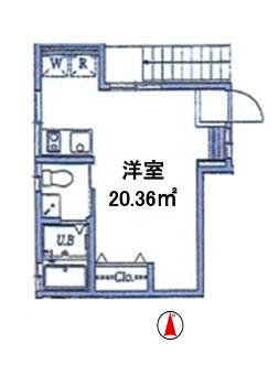 GRAND EGGS桜新町T(ワンルーム/1階)の間取り写真