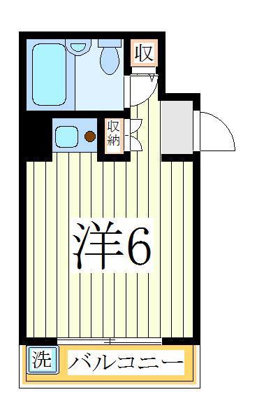 ジュネパレス常盤台(ワンルーム/2階)の間取り写真