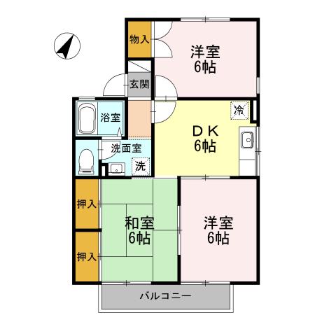 セジュール南州(3DK/2階)の間取り写真