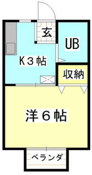 ジョイフルパーティー(1K/2階)の間取り写真