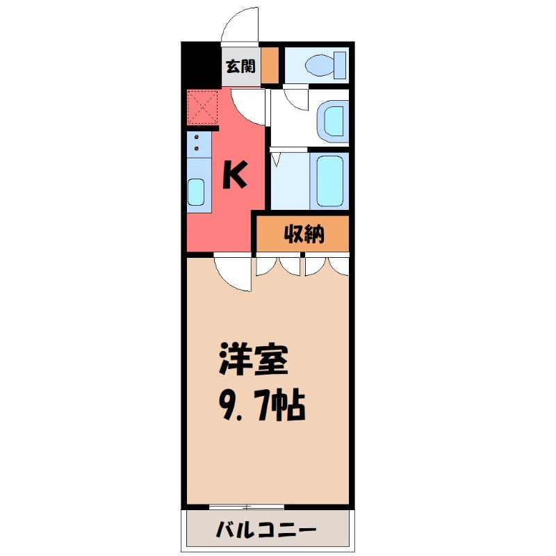 リバージュ(1K/2階)の間取り写真