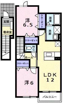 ディマンシュ.M A(2LDK/2階)の間取り写真