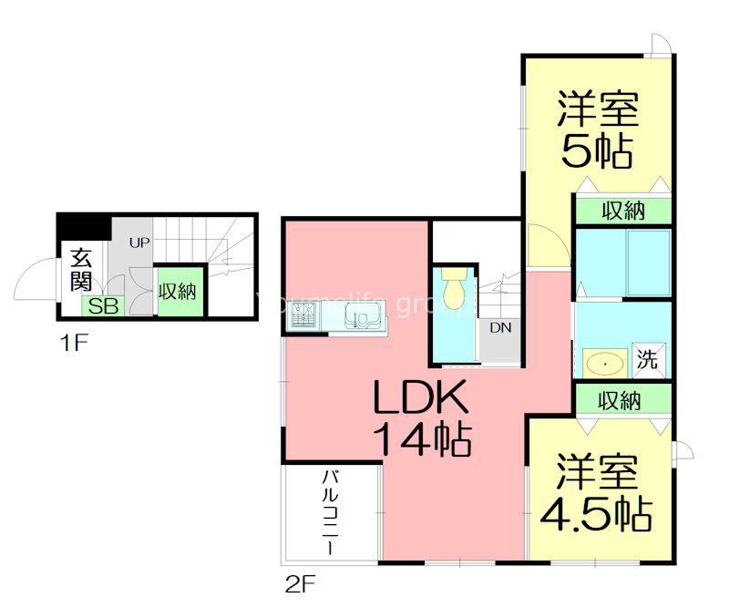 稲村ツリーIII(2LDK/2階)の間取り写真