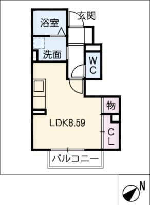 JOY LAND B(ワンルーム/1階)の間取り写真