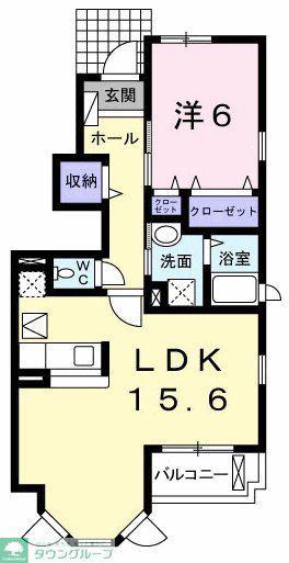 プリムヴェール(1LDK/1階)の間取り写真