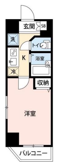 マイナビステイ三田パークホーム(1K/6階)の間取り写真