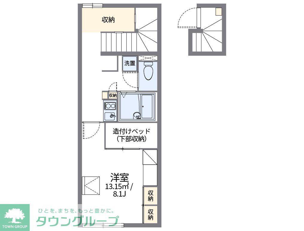 レオパレス昴555E(1K/2階)の間取り写真