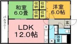 ピエモンテ二日市(2LDK/1階)の間取り写真