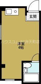パークサイドハイツ(ワンルーム/2階)の間取り写真
