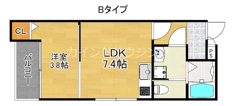 モアナ墨江(1LDK/1階)の間取り写真