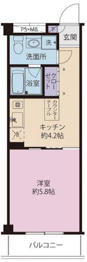 コンフォート吉野(1K/2階)の間取り写真