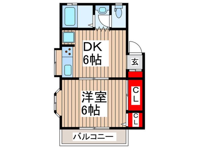 クリーンハイツ(1DK/1階)の間取り写真