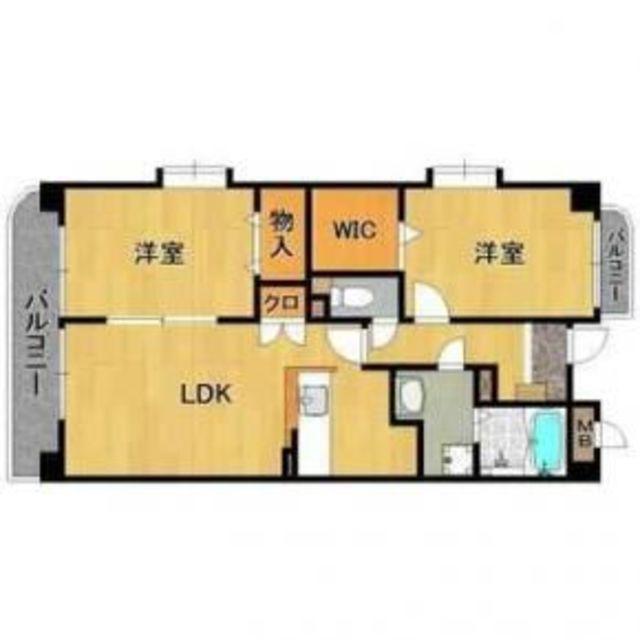 ヴェルソーⅢ番館(2LDK/5階)の間取り写真