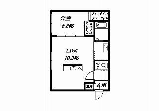 マレッセパッソ(1LDK/2階)の間取り写真