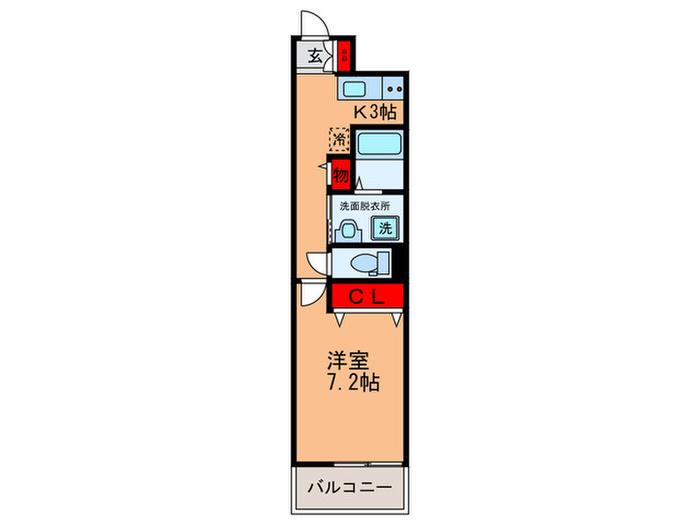 グローパレス西今川(1K/1階)の間取り写真