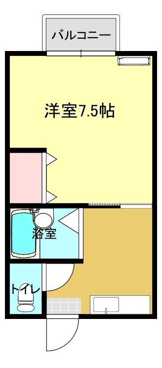 ハイツ北国(1K/1階)の間取り写真