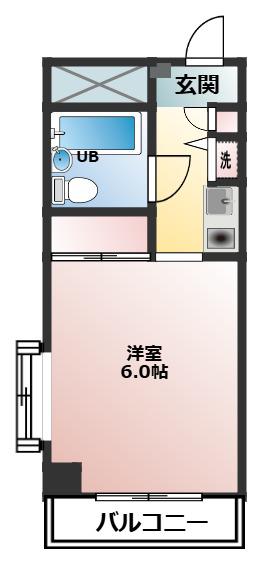 ベルシェ船橋ラマージュ(1K/5階)の間取り写真