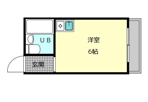 ハイツプチトマト(ワンルーム/2階)の間取り写真