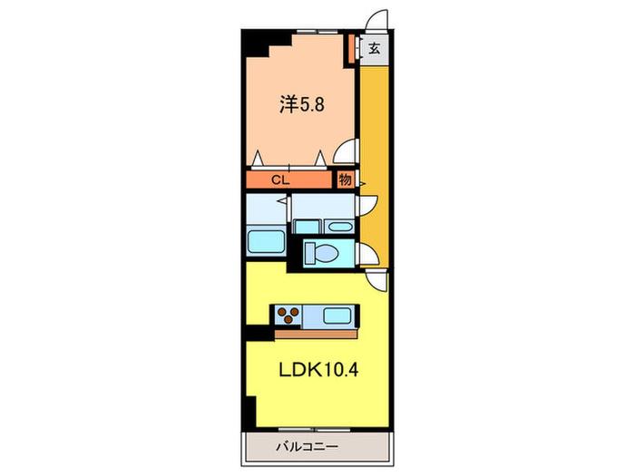 エクセラン(1LDK/1階)の間取り写真