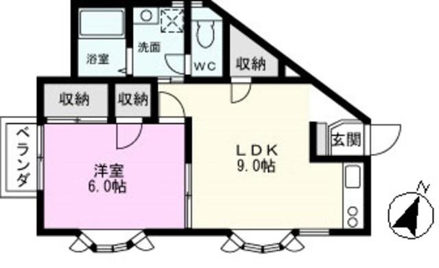 Mプラザ(1LDK/2階)の間取り写真