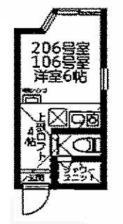 ユナイト川崎ベーリング(ワンルーム/1階)の間取り写真
