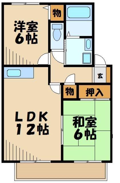 ステージモリ(2LDK/1階)の間取り写真
