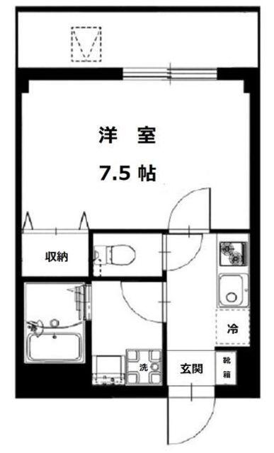 B′CASA北砂(1K/4階)の間取り写真