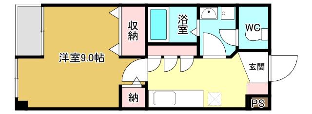 プルミエタカラ(1K/3階)の間取り写真