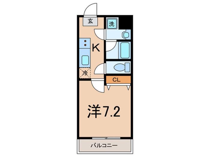 フェティ三軒茶屋(1K/3階)の間取り写真